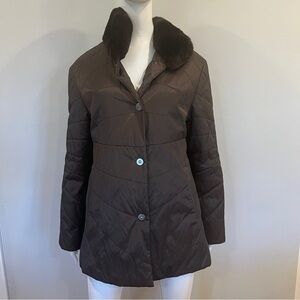 Natural North Montreal Brown Winter Coat with Removable Fur Lining